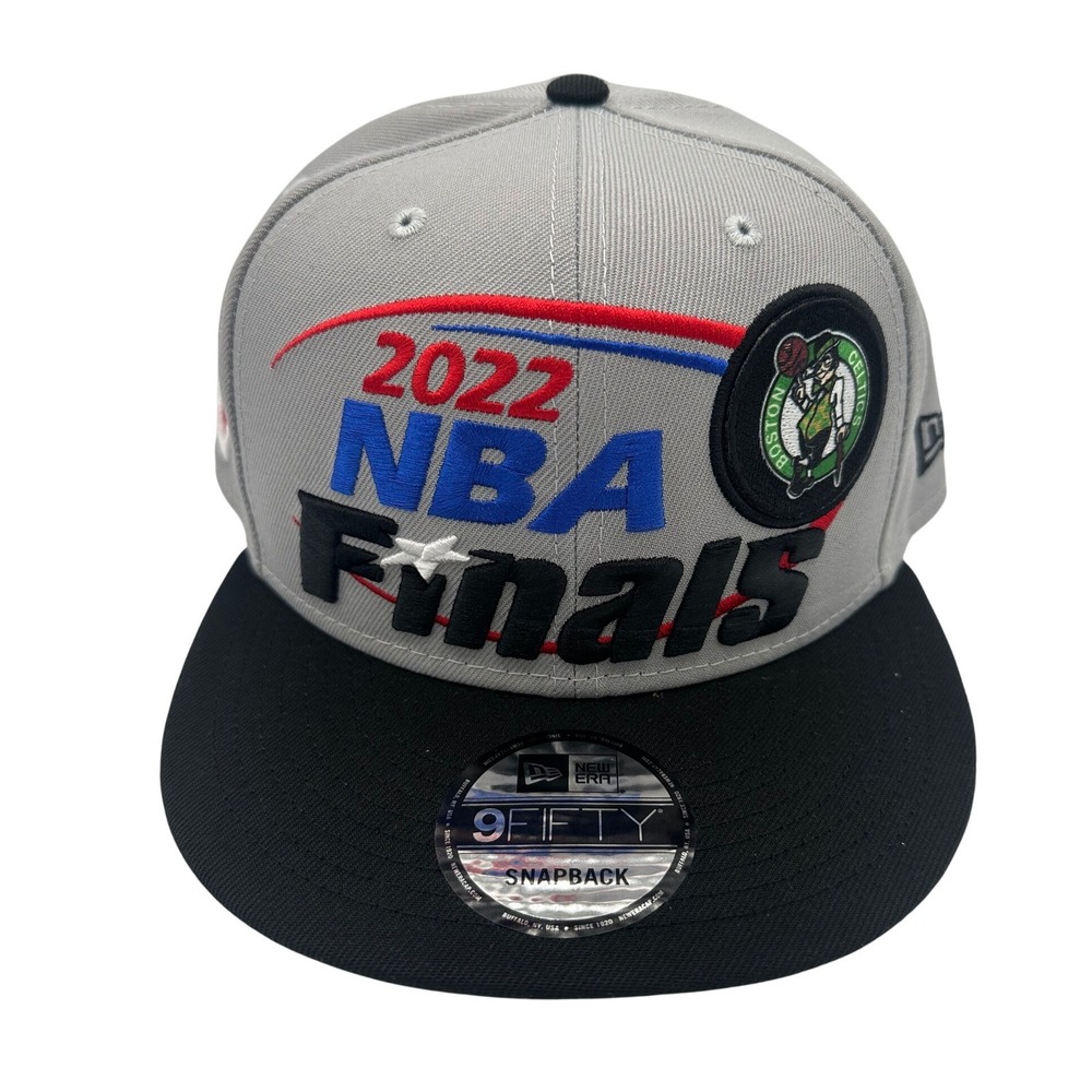 New Era 2022 NBA Finals Boston Celtics Hat OSFM Grey Black Excellent Snapback